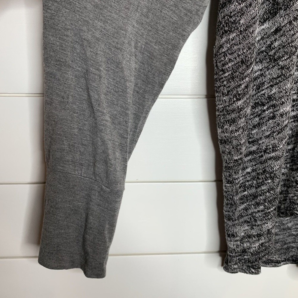 Pink Lily XL Sweater Top Hi Low Hem Gray Black Heather Cowl Neck MADE IN USA - Picture 5 of 8